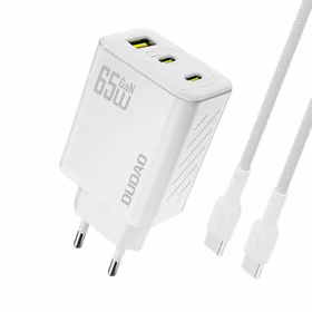 Dudao A29C 65W GaN sienas lādētājs + USB-C kabelis - balts