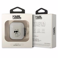 Karl Lagerfeld KLA2HNCHTCT Airpods 1/2 apvalks caurspīdīgs Ikonik Choupette