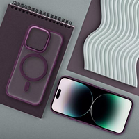 MATTE MAG COVER viedtālruņa apvalks, savietojams ar MagSafe, paredzēts SAMSUNG S25 PLUS, plūmju sarkans