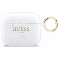 Guess Silikona Glitter Ring Maciņš for AirPods Pro 3 - balts
