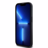 DKNY Ādas rūtainais magnētiskais apvalks iPhone 13 Pro Max - melns