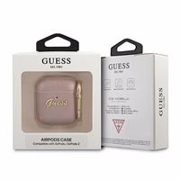 Guess GUA2SASMP Vāciņš AirPods rozā Saffiano Script Metal kolekcija