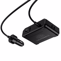 Auto lādētājs Hoco 2xUSB A + 2xUSB C+3x cigarešu šķiltavas pieslēgvietas PD QC3.0 240W Z64 melns