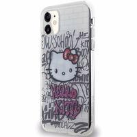 Hello Kitty IML Kitty uz ķieģeļiem grafiti apvalks iPhone 11 / Xr - balta