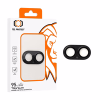 Tempered stikls Tel Protect 95% AR+AF Full Metal kameras aizsargs on camera for Iphone 17 melns (camera island)