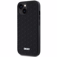 DKNY 3D Gumijas apvalks ar atkārtotu rakstu iPhone 15 Plus - melns