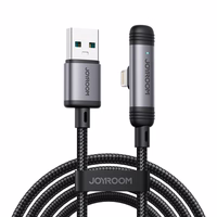 Joyroom S-A56 EnjoyX sērijas 90° USB-A - Lightning 3A kabelis 1.2m - melns