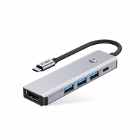 Tech-Protect HB01 HUB adapteris 5in1 USB-C + USB3.0 + HDMI 4K 60Hz + PD100W - pelēks