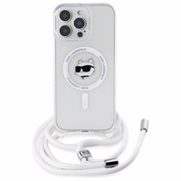 Karl Lagerfeld IML Choupette Head & Cord Magnētiskais Viedtālruņa apvalks iPhone 16 Pro Max - Caurspīdīgs