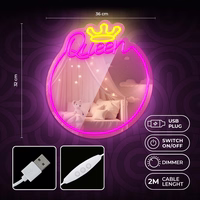 Neon MIRROR LED QUEEN warm balts rozā FMNE04 Forever Light