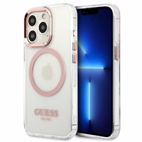 Guess GUHMP13LHTRMP iPhone 13 Pro / 13 6,1" rozā/rozā hard maciņš Metal Outline Magsafe