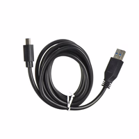 USB A uz Type C 3.0 2A kabelis HD2 2 m melns