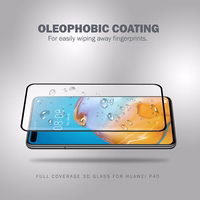 Crong 3D Armor Glass – 9H rūdīts stikls the entire Huawei P40 screen + installation frame