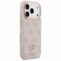 Guess 4G Strass Logo magnētiskais viedtālruņa apvalks iPhone 17 Pro - rozā
