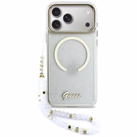 Guess IML Glitters Script Siksniņa MagSafe Maciņš for iPhone 17 Pro Max - Clear