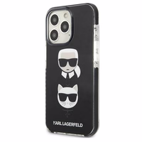 Viedtālruņa apvalks Karl Lagerfeld Karl&Choupette Head Case iPhone 13 Pro / iPhone 13 - melns
