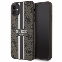 Guess GUHMN61P4RPSW iPhone 11 / Xr brūns/brūns cietais apvalks 4G Printed Stripes MagSafe