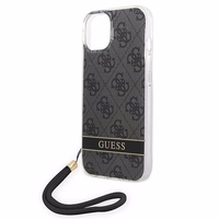 Guess GUOHCP14MH4STK iPhone 14 Plus 6.7 "melns / melns cietais apvalks 4G druka Siksna