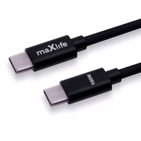 Maxlife MXUC-12 kabelis USB-C - USB-C 1,0 m 100W melns