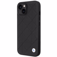 Viedtālruņa apvalks BMW BMHCP14S22RQDK iPhone 14 6.1" melna/melna Ādas Stepēts