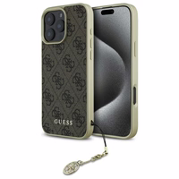 Guess 4G Charms Kolekcijas viedtālruņa apvalks iPhone 16 Pro - brūns