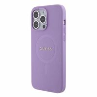 Guess Saffiano magnētiskais viedtālruņa apvalks iPhone 15 Pro - violets