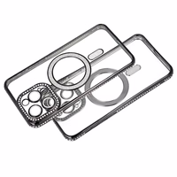 Bling magnētiskais viedtālruņa apvalks Samsung Galaxy S25 melns