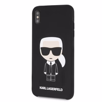 Karl Lagerfeld KLHCI65SLFKBK iPhone XsMax cietais maciņš melns/black Silicone Iconic