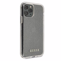 Guess GUHCN65PCGLSI iPhone 11 Pro Max sudrabains kietais apvalks Glitter