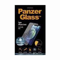 PanzerGlass E2E Super+ Microfracture antibakteriālais rūdītais stikls iPhone 12 mini – ar melnu ietvaru