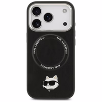 Karl Lagerfeld Choupette Pin Magnētiskais viedtālruņa apvalks iPhone 17 Pro - melns