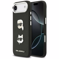KARL LAGERFELD viedtālruņa apvalks IPHONE 17 Air, ar magnētisko MagSafe, (KLHCP17MPSFDHPOK, FW Grained PU W/ K&C Heads Pins & Logo) melns
