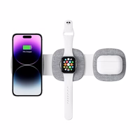 Tech-Protect QI15W-A32 3 vienā indukcijas lādētājs ar MagSafe viedtālrunim / Apple Watch / AirPods - pelēks