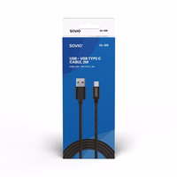 Savio CL-129 USB cable 2 m USB 2.0 USB A USB C melns