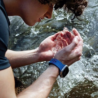 UNIQ siksniņa Stride Apple Watch Series 1/2/3/4/5/6/7/8/9/SE/SE2/Ultra/Ultra 2 42/44/45/49mm FKM gumijas zils