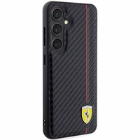 Ferrari Carbon Printed Line viedtālruņa apvalks Samsung Galaxy S24+ - melns