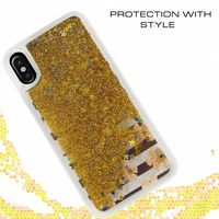 Zizo Liquid Glitter Star maciņš iPhone X (rozā Flowers)