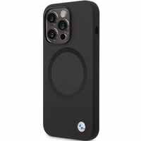 BMW BMHMP14LSILBK2 viedtālruņa apvalks iPhone 14 Pro - melns Signature Liquid Silicone MagSafe