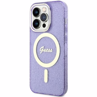 Guess GUHMP14LHCMCGU iPhone 14 Pro 6.1" violets/violets cietais apvalks Spīdumi Zelts MagSafe