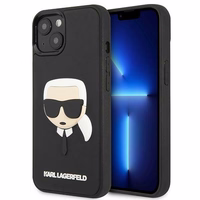 Viedtālruņa apvalks Karl Lagerfeld KLHCP14MKH3DBK iPhone 14 Plus 6.7\" melns / melns 3D Gumijas Karl's Head