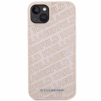 Karl Lagerfeld Kviltēts K Pattern apvalks viedtālrunim iPhone 15 Plus / 14 Plus - rozā
