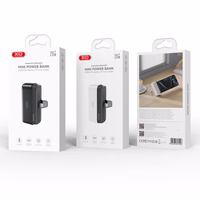 XO power bank mini PR244 20W 5000 mAh ar Lightning savienotāju melns