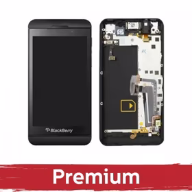 LCD Displejs Saderīgs ar Blackberry Z10 3G Balts ar Frame OEM