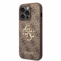 Guess GUHCP15X4GMGBR iPhone 15 Pro Max 6.7" brūns/brūns cietais apvalks 4G Liels Metal Logo