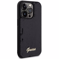 Guess Sequin Script Metal viedtālruņa apvalks iPhone 13 Pro / 13 - melns