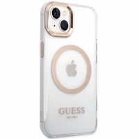 Guess metāla kontūra magnētiskais viedtālruņa apvalks iPhone 15 Plus / 14 Plus - zelta
