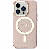 Guess GUHMP14LHCMCGP iPhone 14 Pro 6.1" rozā maciņš Glitter Gold MagSafe