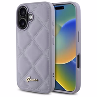 Guess stepēts metāla logotips viedtālruņa apvalks iPhone 16 - gaiši violeta