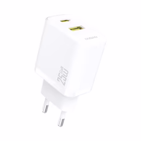 Dudao A26T GaN 25W USB-A, USB-C lādētājs – balts
