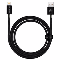 Blavec Kabelis Candy pīnēts - USB uz Lightning - 2,4A 3 metri Apple CarPlay (CCA-UL24B30) melns